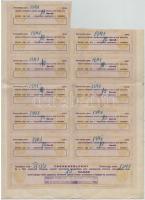 Budapest 1942. "Budapesti szabóiparosok hitel- és termelő szövetkezete" 10 részvénye egybe...