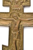 Orthodox kereszt, réz, kis kopásokkal, 37×18,5 cm