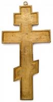 Orthodox kereszt, réz, kis kopásokkal, 37×18,5 cm