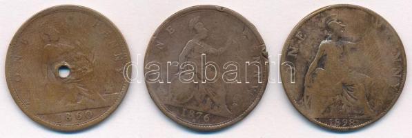 Nagy-Britannia 1860-1898. 1p Br "Viktória" (3xklf) T:3- ly., ph., hajlott lemez
Great Bri...