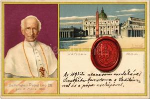 8 db régi külföldi képeslap, közte litho, címerek, vallás / 8 pre-1945 European postcards, among them litho, coat of arms, religion