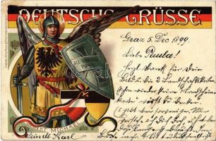 8 db régi külföldi képeslap, közte litho, címerek, vallás / 8 pre-1945 European postcards, among the...