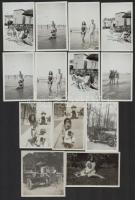 cca 1931 Lisl Goldarbeiter szépségkirálynő fotói: utazás, nyaralás, kirándulás, egy részük feliratozva, , összesen 18 db, különböző méretben + a Népgondozó Hivatal levele Lisl Goldarbeiternek Szegedre címzett borítékban
