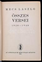 Mécs László összes versei 1920-1940. Bp., 1941, Athenaeum. Stanislav Ostoje-Chrostowski fametszetes ...