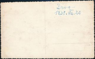 1938 Déva, focicsapat, fotó, hátulján feliratozva, 8×13,5 cm