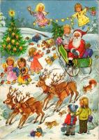 50 db MODERN motívumlap Mikulással, karácsonyi üdvözlőlapok / 50 MODERN motive cards with Saint Nich...