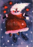 50 db MODERN motívumlap Mikulással, karácsonyi üdvözlőlapok / 50 MODERN motive cards with Saint Nich...