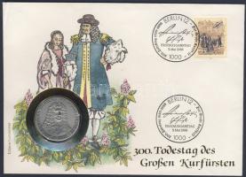 NSZK 1988. "Frigyes Vilmos" emlékérem érmés, bélyeges borítékon T:1