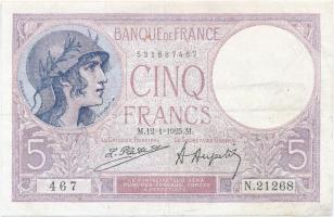 Franciaország 1925. 5Fr T:III France 1925. 5 Francs C:F