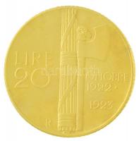 Olaszország 1923R 20L Au "Fasiszta kormány 1. évfordulója" jelzett Au, Hamisítvány!, keret...