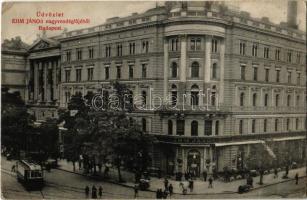 1908 Budapest VIII. Nemzeti Színház, Ehm János nagyvendéglője és éttermei, villamos. Record műintézet 909. (EK)