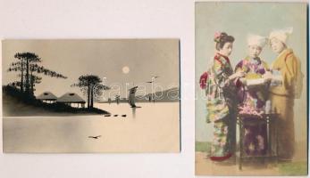 8 db RÉGI használatlan japán képeslap / 8 pre-1945 unused Japanese postcards