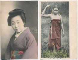 8 db RÉGI használatlan japán képeslap / 8 pre-1945 unused Japanese postcards