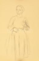 Jelzés nélkül: Vázlatok, 4 db. Ceruza, papír, jelzett, feltekerve, 42×29 cm