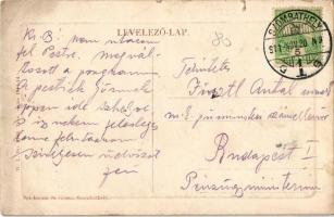 1911 Szombathely, Szent István parki kioszk, kerékpárosok. W. L. Bp. 5543. Kiadja Spielmann és Grosz...