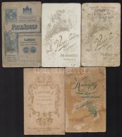 cca 1900 Portrék, 5 db keményhátú fotó erdélyi és felvidéki műtermekből (Vasas Sándor, Aranyosmarót;...