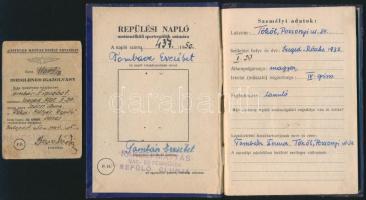 1950 az Országos Magyar Repülő Egyesület ideiglenes igazolványa + repülési napló