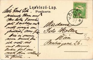1907 Vönöck, Karácsony (később Pfeiffer) kastély, rajta a Pfeiffer család egyik tagjának levele (EK)