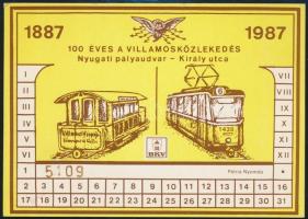 1987 100 éves a villamosközlekedés évfordulója alkalmából kiadott villamosjegy