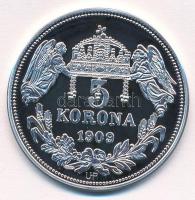 DN "Királyi koronák - III. Károly 5 korona 1909" Ag emlékérem tanúsítvánnyal (20g/0.999/38...