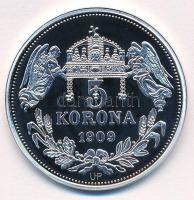 DN "Királyi koronák - II. Károly 5 korona 1909" Ag emlékérem tanúsítvánnyal (20g/0.999/38,...