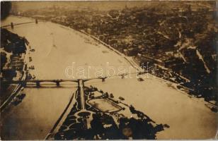 1920 Budapest XIII. Margitsziget a Margit híddal. Magyar Aeroforgalmi Részvénytársaság légi felvétele. Repülőposta / aerial photo "1920 Rákosi Repülőnap" So. Stpl. Légi posta Győrre