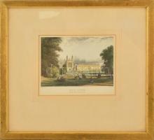 King's College from Clare Hall Piece, színezett acélmetszet, F. Mackenzie / J. Le Keux, paszpar...