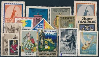 1910-1950 15 db ritka német levélzáró bélyeg , kiállítások és események