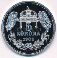 DN "Királyi koronák - III. Ferdinánd 5 korona 1909" Ag emlékérem tanúsítvánnyal (20g/0.999...