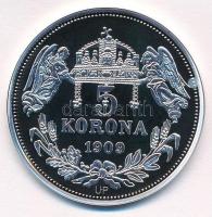 DN "Királyi koronák - V Ferdinánd 5 korona 1909" Ag emlékérem tanúsítvánnyal (20/0.999/38,...