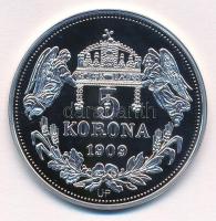 DN "Királyi koronák - I. Lipót 5 korona 1909" Ag emlékérem tanúsítvánnyal (20g/0.999/38,61...