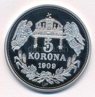 DN "Királyi koronák - Mátyás 5 korona 1909" Ag emlékérem tanúsítvánnyal (20g/0.999/38,61mm...