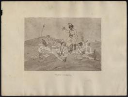 1936 Szabó Károly katonai karikatúrái nyomtatásban, 5 db