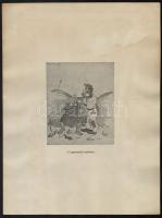 1936 Szabó Károly katonai karikatúrái nyomtatásban, 5 db