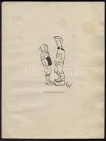 1936 Szabó Károly katonai karikatúrái nyomtatásban, 5 db