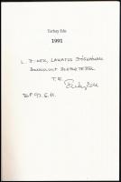 Tarbay Ede: 1991.; Parázs a füvön. Bp., 1992, Széphalom Könyvműhely.. Kiadói papírkötés, az egyik bo...