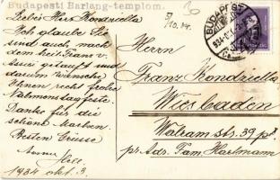 1934 Budapest XI. Barlang templom, villamosok a Szent Gellért téren. photo