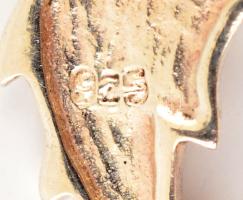 Ezüst(Ag) delfines köldök piercing (köldökbe szúró része orvosi fém), h: 3 cm