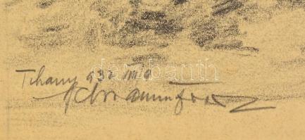 Olvashatatlan jelzéssel: Tihany, szén, papír, 31,5×22,5 cm