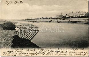 1904 Szeged, faúsztatás a Tisza folyón (EK)
