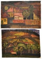 Tódor jelzéssel (3 db) és jelzés nélkül: 5 db akvarell, az egyik kétoldalas, papír, gyűrődéssel, sza...