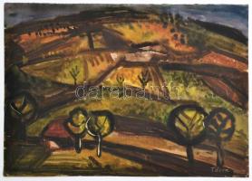 Tódor jelzéssel (3 db) és jelzés nélkül: 5 db akvarell, az egyik kétoldalas, papír, gyűrődéssel, sza...