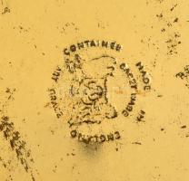 Retro angol fém kekszes doboz,, kopott, m: 27 cm