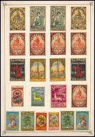 45 db svéd gyufacímke 2 papírlapon, kakasok, kerékpár, stb. témában