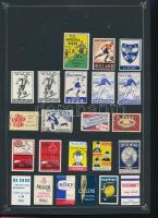 59 db kisméretű belga gyufacímke 2 papírlapon