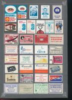 63 db belga gyufacímke 2 papírlapon reklám témában