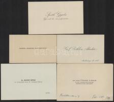 cca 1930 10 db régi névjegy (Hunyady József gróf és grófné, ifj. gróf Batthyány Iván, gróf Zichy Ödö...