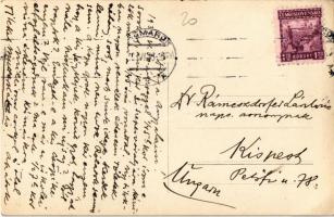 1933 Késmárk, Kezmarok; utca, Evangélikus új templom / street, church. photo