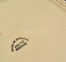 Angol jelzett (Celtic Beehive) teás kanna és kiöntő, ezüstözött alpakka rátéttel, m: 10 és 15 cm