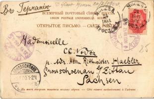 1900 Moscow, Moskau, Moscou;  Rue Tverskaia / Tverskaya street, shops, horse-drawn carriages (EK)